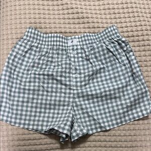 Women's Gray Checkered Shorts